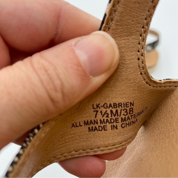 Lucky Brand Gabrien Snakeskin Print Espadrille Strappy Summer Sandals Size 7.5 - Picture 3 of 8